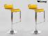 2 x Barstool gold height adjustable by gas lift action - "Vanessa"