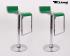 2 x Barstool green height adjustable by gas lift action -