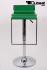2 x Barstool green height adjustable by gas lift action -