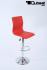 2 x Barstool red height adjustable with backrest swivel seat top - "Steffen"