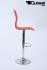 2 x Barstool red height adjustable with backrest swivel seat top - "Steffen"