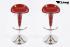 2 x Barstool red metallic height adjustable ergonomically shaped design - "Bianca"