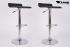 2 x Design Barstool black, height adjustable, seat rotates 360 - "Sunny"