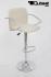 2 x Design Barstool creme-coloured height adjustable with padded backrest and chrome plated armrest - "Barbara"