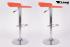 2 x Design Barstool orange, height adjustable, seat rotates 360 - "Sunny"