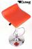 2 x Design Barstool orange, height adjustable, seat rotates 360 - "Sunny"