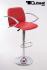 2 x Design Barstool red height adjustable with padded backrest and chrome plated armrest - "Barbara"