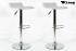 2 x Design Barstool silver, height adjustable, seat rotates 360� - "Sunny"