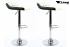 2 x Design Barstool white black, height adjustable, seat rotates 360 - "Sunny Soft"
