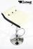2 x Design Barstool white black, height adjustable, seat rotates 360 - "Sunny Soft"