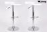 2 x Design Barstool white, height adjustable, seat rotates 360 - "Sunny"