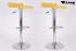 2 x Design Barstool yellow, height adjustable, seat rotates 360 - "Sunny"