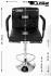 2 x Designer Barstool  beige GENUINE LEATHER height adjustable with padded backrest and removable armrest - "Theo"