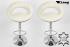 2 x Designer Barstool  beige-coloured REAL LEATHER height adjustable by gas lift action - "Clemens"