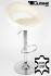2 x Designer Barstool  beige-coloured REAL LEATHER height adjustable by gas lift action - "Clemens"