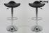 2 x Designer Barstool black height adjustable, ergonomically shaped seat - "Simon"