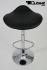 2 x Designer Barstool black height adjustable, ergonomically shaped seat - "Simon"
