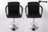 2 x Designer Barstool  black height adjustable with padded backrest and removable armrest - "Theo"
