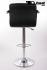 2 x Designer Barstool  black height adjustable with padded backrest and removable armrest - "Theo"