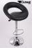 2 x Designer Barstool  black padded height adjustable by gas lift action - "Clemens"