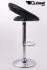 2 x Designer Barstool  black padded height adjustable by gas lift action - "Clemens"