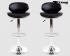 2 x Designer Barstool  black padded height adjustable by gas lift action - "Tom"