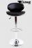 2 x Designer Barstool  black padded height adjustable by gas lift action - "Tom"