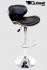 2 x Designer Barstool  black padded height adjustable by gas lift action - "Tom"