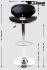 2 x Designer Barstool  black padded height adjustable by gas lift action - "Tom"