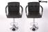 2 x Designer Barstool  brown height adjustable with padded backrest and removable armrest - "Theo"