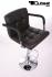 2 x Designer Barstool  brown height adjustable with padded backrest and removable armrest - "Theo"