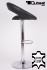 2 x Designer Barstool brown REAL LEATHER height adjustable by gas lift action - "Clemens"