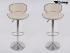 2 x Designer Barstool creme padded height adjustable by gas lift action - "Tom"