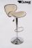 2 x Designer Barstool creme padded height adjustable by gas lift action - "Tom"