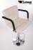2 x Designer Barstool  creme-coloured height adjustable with padded backrest and removable armrest - "Theo"