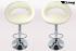 2 x Designer Barstool  creme-coloured padded height adjustable by gas lift action - "Clemens"