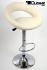 2 x Designer Barstool  creme-coloured padded height adjustable by gas lift action - "Clemens"