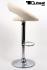 2 x Designer Barstool  creme-coloured padded height adjustable by gas lift action - "Clemens"