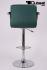 2 x Designer Barstool dark green height adjustable with padded backrest and removable armrest - "Theo"