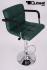 2 x Designer Barstool dark green height adjustable with padded backrest and removable armrest - "Theo"
