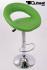 2 x Designer Barstool green padded height adjustable by gas lift action - "Clemens"