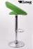 2 x Designer Barstool green padded height adjustable by gas lift action - "Clemens"