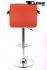 2 x Designer Barstool  orange height adjustable with padded backrest and removable armrest - "Theo"