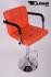 2 x Designer Barstool  orange height adjustable with padded backrest and removable armrest - "Theo"