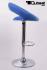 2 x Designer Barstool plush blue padded height adjustable by gas lift action - "Clemens"