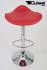 2 x Designer Barstool red height adjustable, ergonomically shaped seat - "Simon"