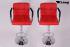 2 x Designer Barstool red height adjustable with padded backrest and removable armrest - "Theo"