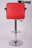 2 x Designer Barstool red height adjustable with padded backrest and removable armrest - "Theo"