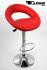 2 x Designer Barstool red padded height adjustable by gas lift action - "Clemens"