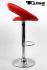 2 x Designer Barstool red padded height adjustable by gas lift action - "Clemens"